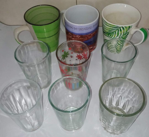 Lote De Vasos De Vidrio Y Tazas Usados