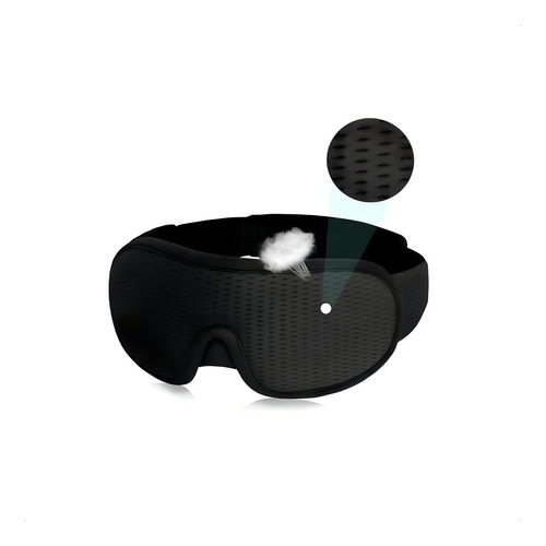 Mascara De Dormir 3d Tapa Olhos Bloqueia Luz Confortável Cor Preto