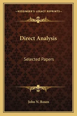 Libro Direct Analysis: Selected Papers - Rosen, John N.