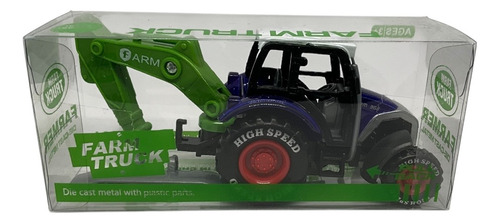 Carrito Tractor Con Pala Frontal De Friccion 1:64 - 4 Piezas