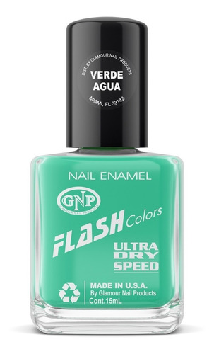 Esmalte Flash Colors De Gnp 15ml Verde Agua