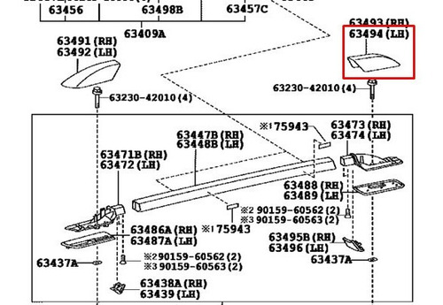 Imagen 3 de 5 de Tapa De Parrilla Techo Tras Izq 4runner 2006-2009