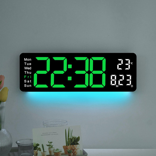 Reloj Digital Reloj De Mesa Brillo Ajustable Mini Verde