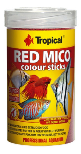 Alimento Tropical Red Mico Colour Sticks Peces Rojos 80grs 