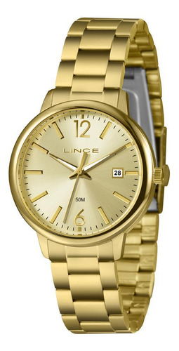 Relógio Lince Feminino Ref: Lrgh193l36 C2kx Casual Dourado