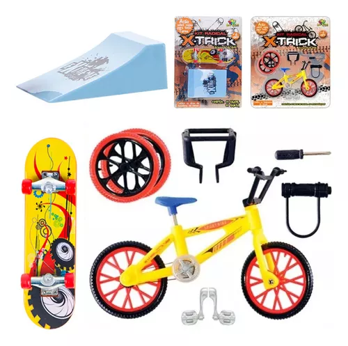 Skate Dedo 3un Mini Brinquedo Radical Com Bicicleta Kit Top