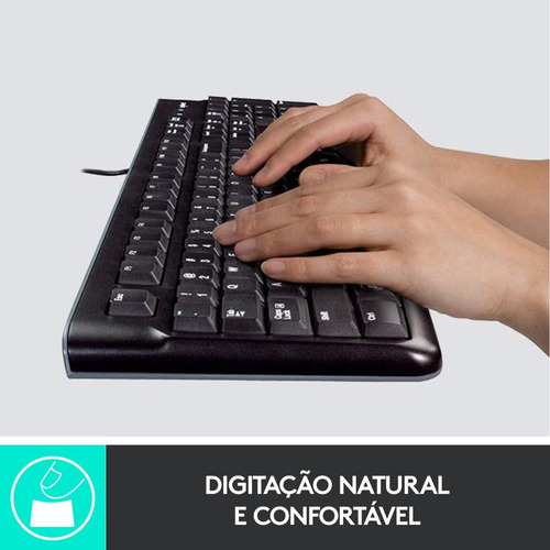 Combo Teclado E Mouse Com Fio Usb Mk120 Preto Logitech