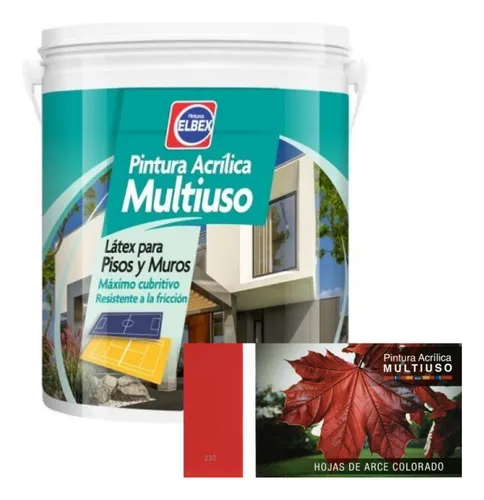 Pintura Pisos - Multiuso Elbex 1lt Arce Colorado Acabado Mate