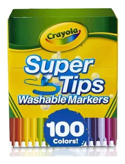 Marcadores Lavables Crayola Super Tips, 100 Colores