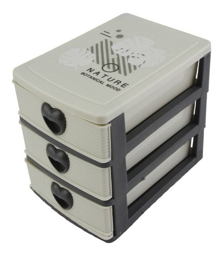 Imagem 3 de 4 de Organizador Gaveteiro Mini C/ 3 Gavetas De Plástico