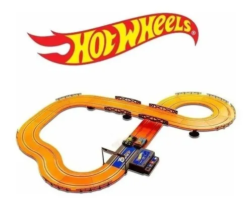Pista De Carrera Hot Wheels 380 Cm Con 2 Autos Original