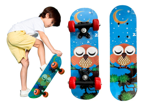 Patineta Skate Niños 43cm Trucks Pvc Reforzado C/premium