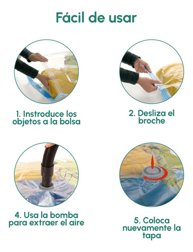 8 Piezas Bolsas De Almacenamiento De Vacío Con Bomba Manual