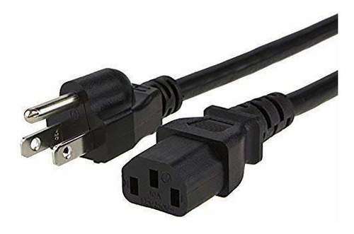 Cable De Alimentación Universal 18 Awg, 1.8m, Negro