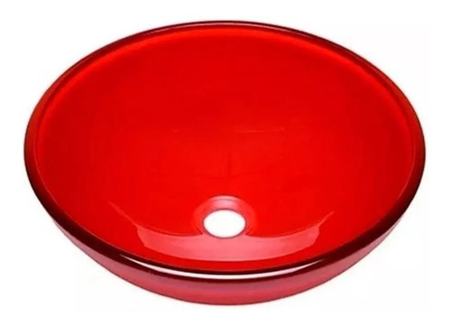 Bacha Roja De Vidrio Templado Pringles 42cm X 14,5cm Acabado Brillante Color Rojo