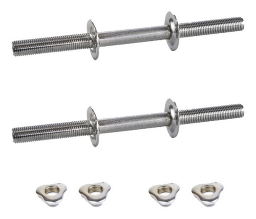 Imagem 2 de 8 de Kit Halteres Regulavel Rosca + 40kg Anilhas Emborrachadas