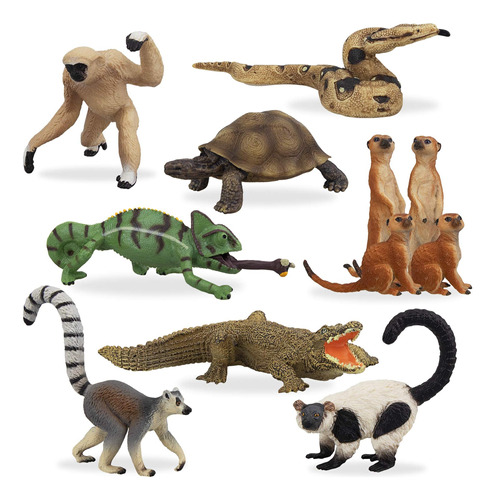 Toymany Juego 11 Figuras Animales Selva Madagascar Con Niños