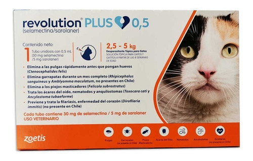 Revolution Plus Pipeta Externa Para Gatos De 2.5 A 5 Kg