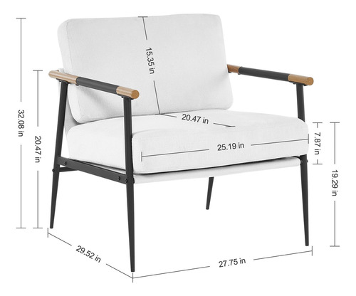 Silla Moderna Con Brazo Decorativo Tapizada Beige Para Salón