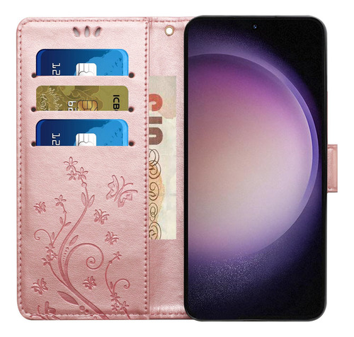 Funda De Piel Con Ranura Tipo Cartera Para Teléfono Xiaomi, Oro Rosa