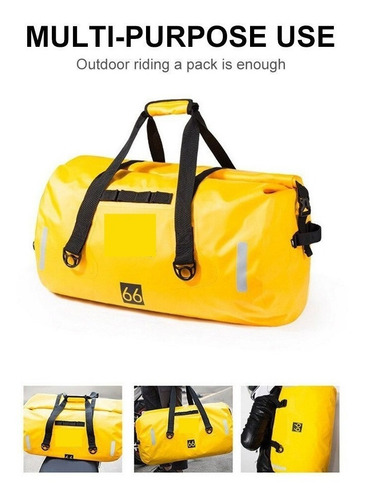 Imagen 7 de 9 de Bolsa Moto Impermeable 66lt Maleta Mochila Equipaje Moto