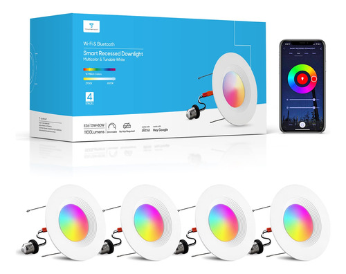 Tramsmart Paquete De 4 Luces Led Empotrables Inteligentes De