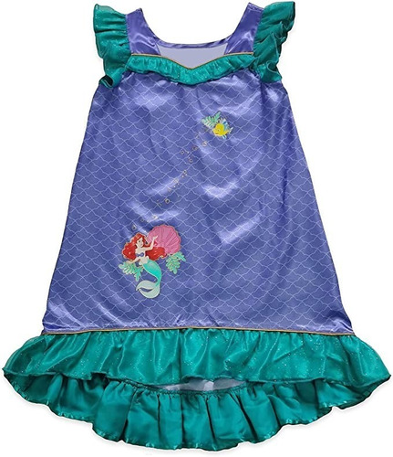  La Sirenita Ariel Pijama Sleep Gown Para Niñas Disney