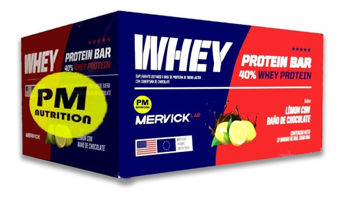 Whey Protein Bar 12 Unidades 65 Grs C/u Mervick Proteina