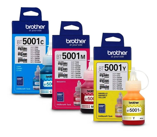 Combo Botella De Tinta Brother 5001 Cian, Magenta Y Amarillo