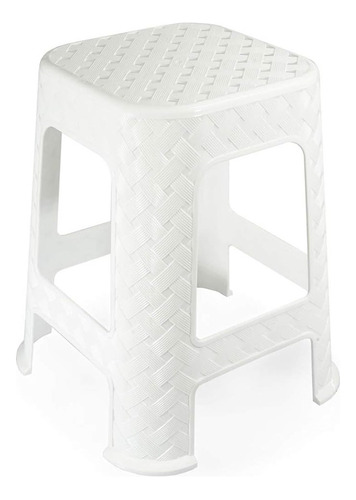 Banqueta Banco Rattan Polipropileno Classic Paramount Cor Branco