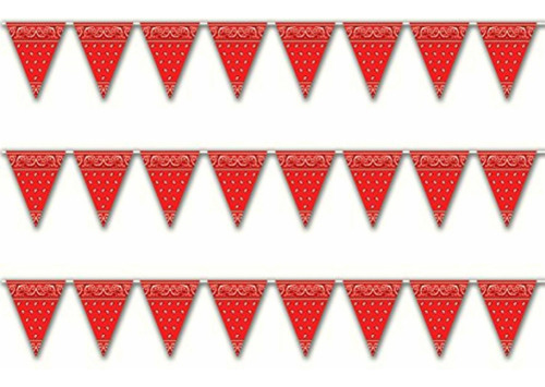 Beistle, 3 Piece Bandana Pennant Banners, 11'' X 12'