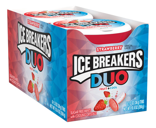 Ice Breakers Duo + Fruta Fresca Mentas Sin Azcar (fresas, 1,
