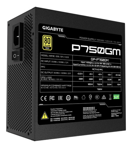 Imagen 4 de 8 de Fuente Gamer Pc Gigabyte 750w 80 Plus Gold Full Modular