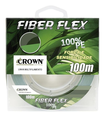 Linha Pesca Multifilamento Crown Fiber Flex 0,45mm 80lb 100m