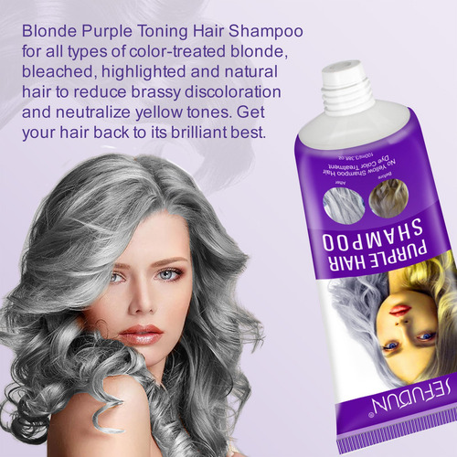 . Shampoo Roxo Para Cabelo 100ml, Deixe O Cabelo Grisalho