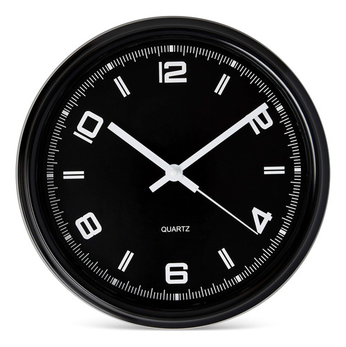 Bernhard Products Reloj De Pared Negro, Silencioso, Sin Tict