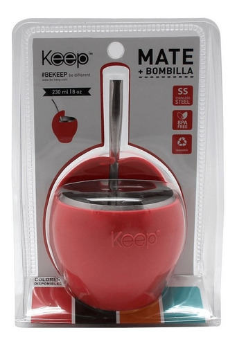 Imagen 4 de 6 de Mate Con Bombilla Keep Acero Inoxidable Set Ar1 Smat Ellobo