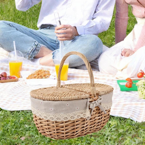 Cesta De Piquenique De Vime, Cesta De Armazenamento De Vime