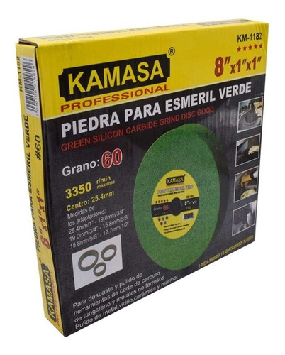 Imagen 2 de 6 de Piedra 8'' Grano 60 Amol De Banco Kamasa Km-1182