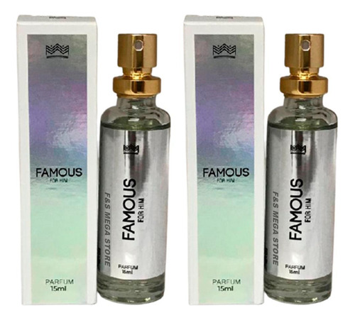 Kit 2 Perfume Masculino Famous For Him Amakha Paris 15ml