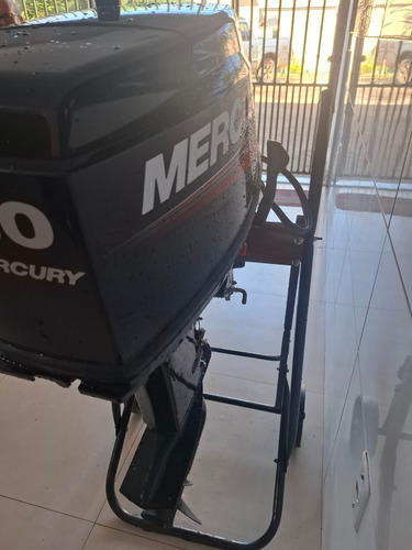 Canoa E Motor Mercury 30 Hp Com Partida Novo