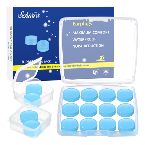Schiara Tapones Para Los Oídos Para Dormir, 8 Pares (16 Piez