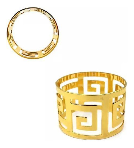 Porta Guardanapo Metal Redondo Dourado 4.5cm - 6 Peças