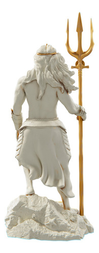 Estátua Poseidon Netuno - Deus Grego Estatueta Escultura Cor Cor mármore dourado