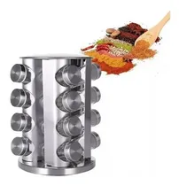 Comprar Estante Giratorio Para Especias Acero Inoxidable 16 Frascos