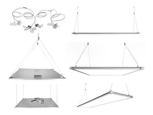 Imagen 4 de 8 de Kit De Suspension Para Panel Led, Plafones 120x30,60x60, Etc