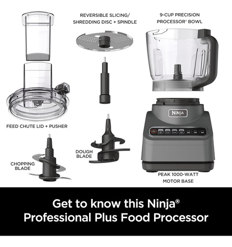 Procesador De Alimentos Ninja Bn601, Pico De 1000 W, 3 Cu...