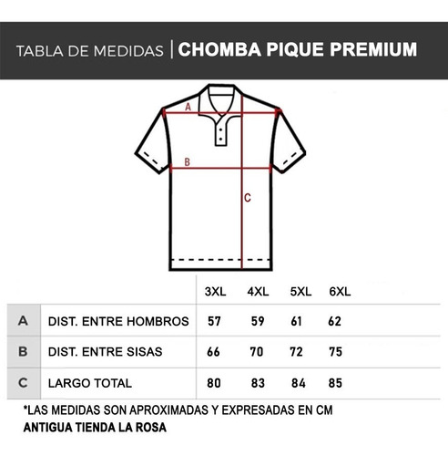 Chomba De Pique Manga Corta Premium Talles Especiales Import