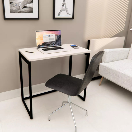 Mesa Escrivaninha Estudo Dobrável Compacta Cs 80cmx45cm Off White