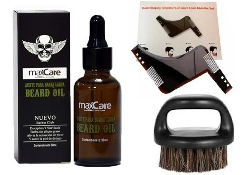 Kit Barbería Aceite + Peine Modelador + Cepillo